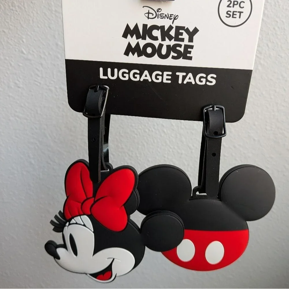 Disney Mickey Mouse and Minnie Mouse Luggage Tags - Red, Black, White